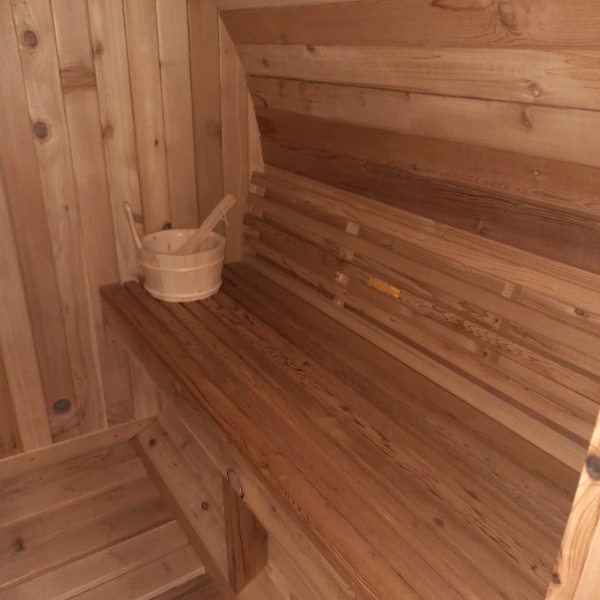 Rustic 4-Person Barrel Sauna | Outdoor Cedar Sauna
