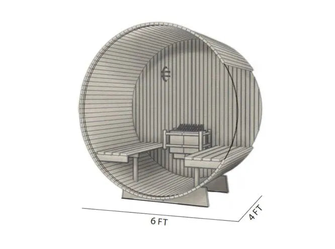Rustic 4ft Barrel Sauna | 2-Person Outdoor Cedar Sauna