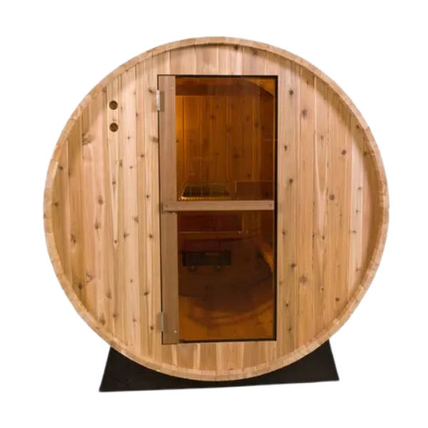 Rustic 4-Person Barrel Sauna | Outdoor Cedar Sauna