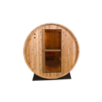 Rustic 4ft Barrel Sauna | 2-Person Outdoor Cedar Sauna