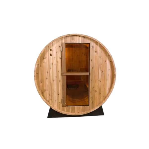 Rustic 6-Person Barrel Sauna | Outdoor Cedar Sauna