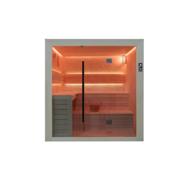 Sauna Luxor 200 - White Stone | 4-Person Luxury Home Sauna