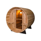 Rustic 7ft + 1ft Barrel Sauna | 6-Person Outdoor Sauna