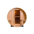 Rustic 7ft + 1ft Barrel Sauna | 6-Person Outdoor Sauna