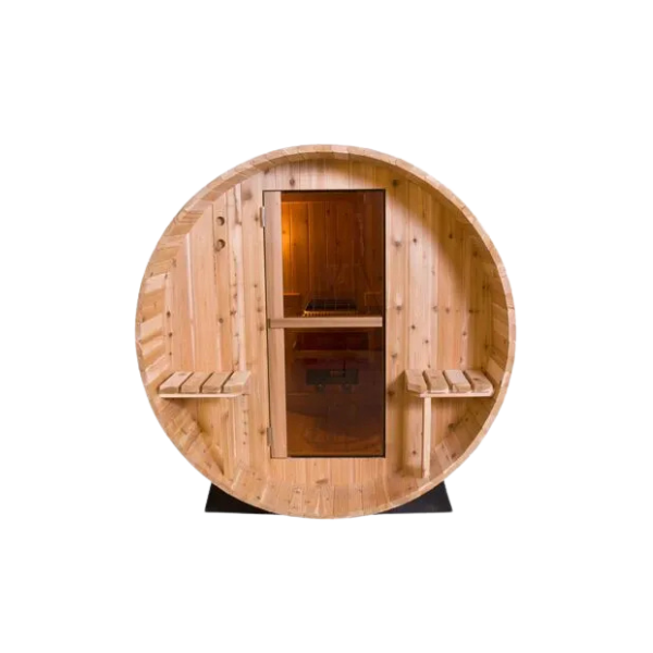 Rustic 7ft + 1ft Barrel Sauna | 6-Person Outdoor Sauna