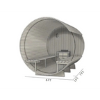 Rustic 7ft + 1ft Barrel Sauna | 6-Person Outdoor Sauna
