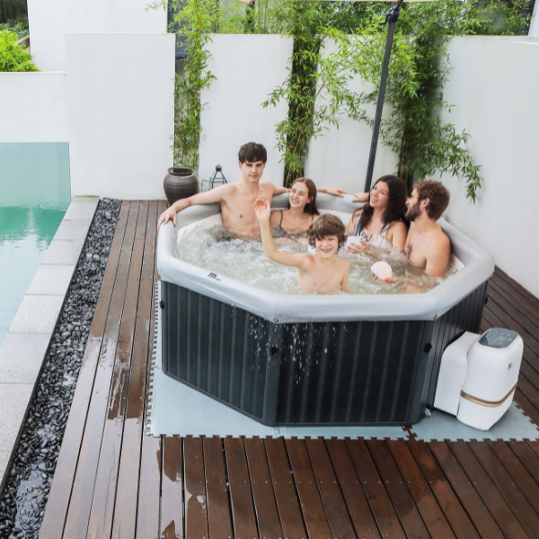 MSpa Tuscany 6 Person Inflatable Hot Tub | Portable Luxury Spa Design