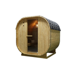 Outdoor Oval Barrel Sauna | Infrared & Traditional Heat