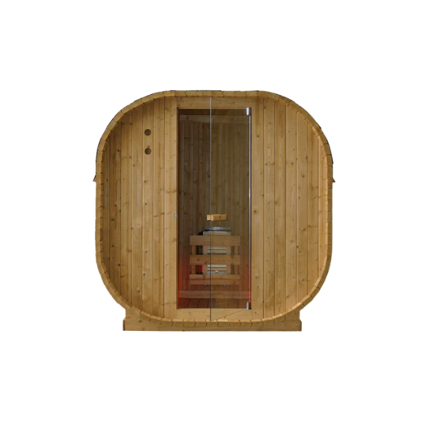 Outdoor Oval Barrel Sauna | Infrared & Traditional Heat