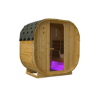Outdoor Oval Barrel Sauna | Infrared & Traditional Heat
