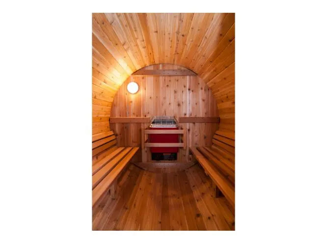 Rustic 7ft + 1ft Barrel Sauna | 6-Person Outdoor Sauna